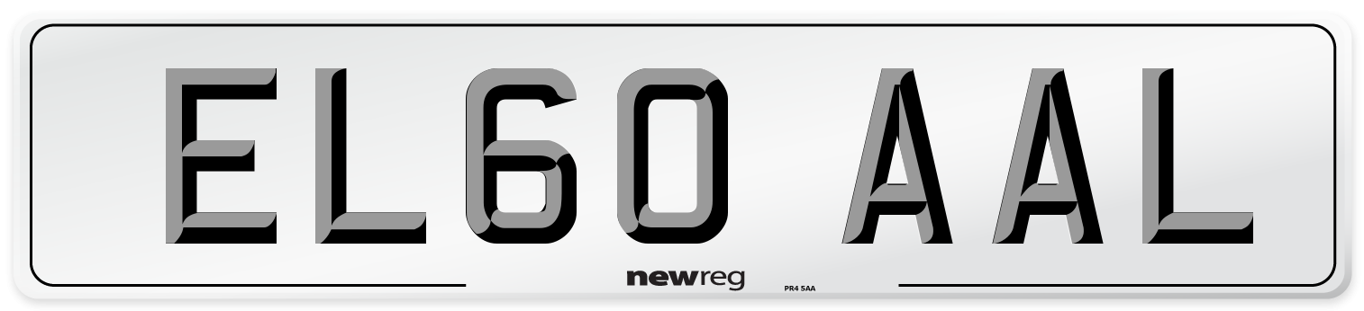 EL60 AAL Number Plate from New Reg